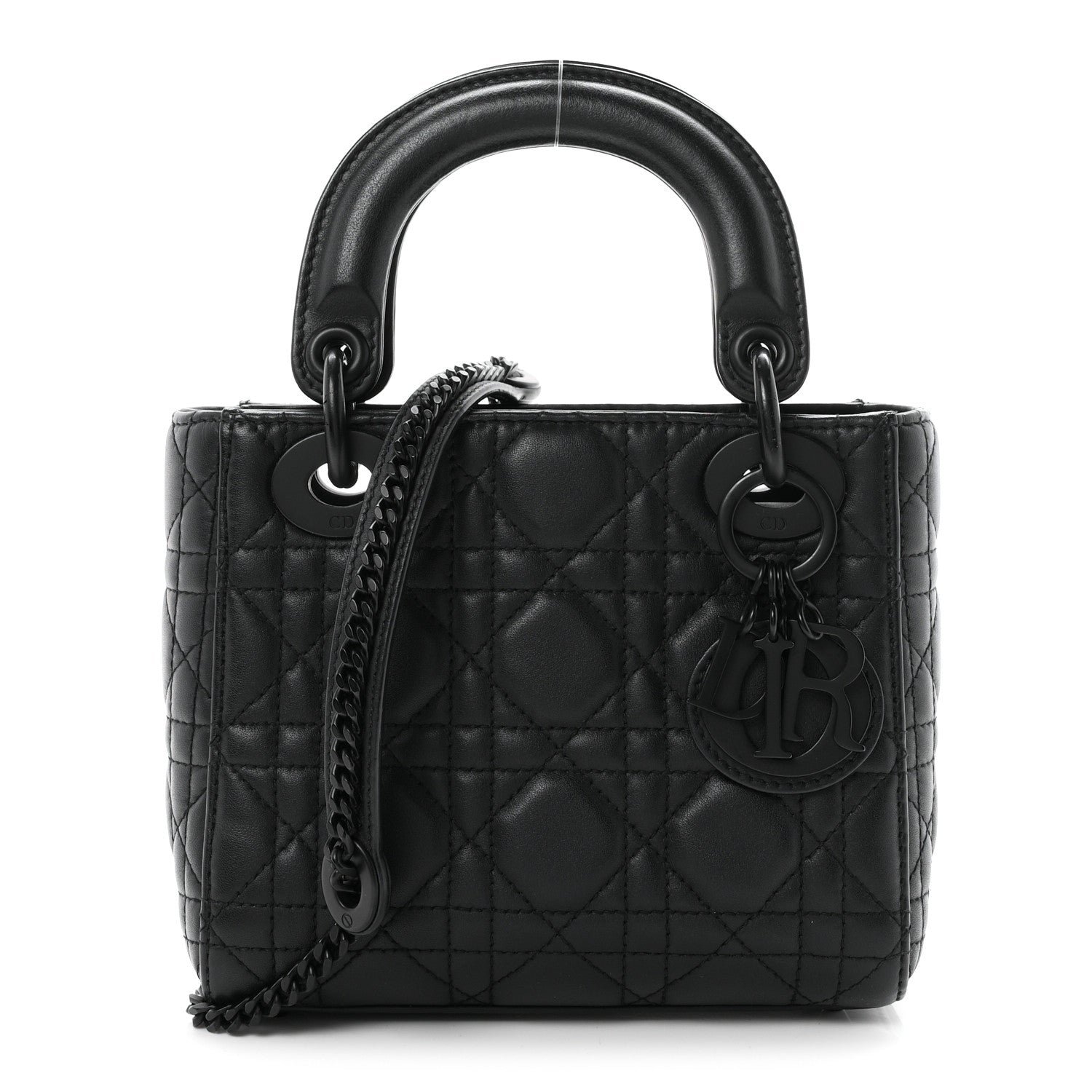 Christian Dior Ultra Matte Calfskin Cannage Mini Lady Dior Black