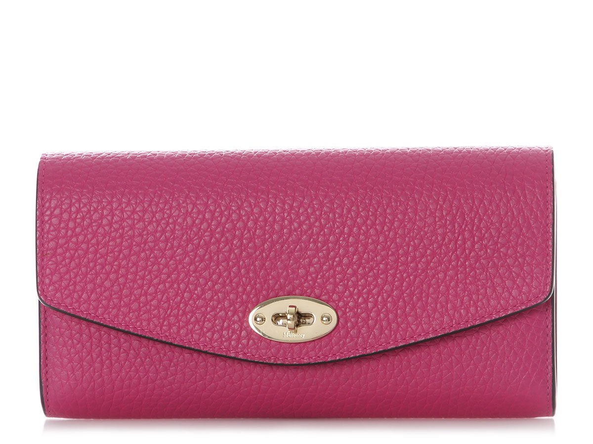 Mulberry Mulberry Pink Grained Leather Darley Wallet