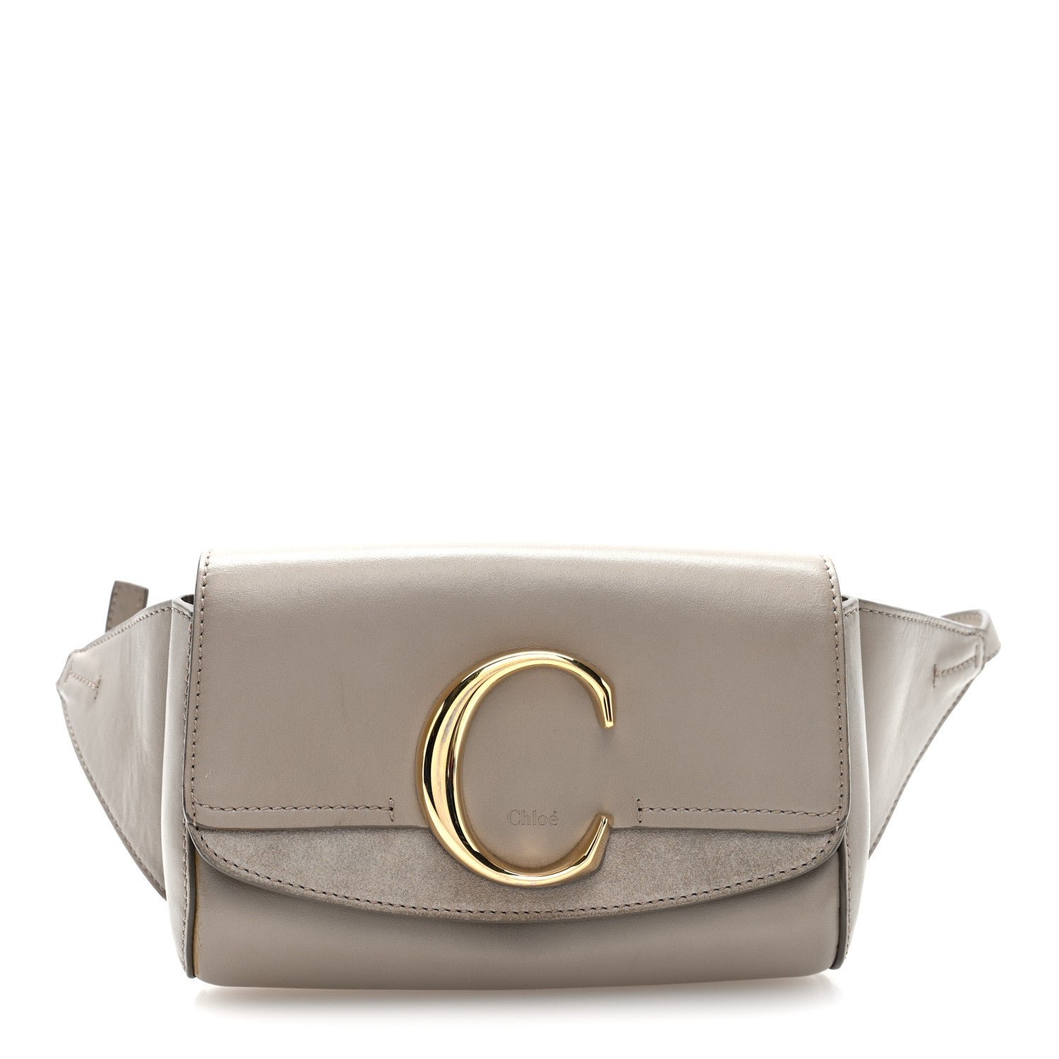 Chloe Calfskin Suede C Belt Bag Motty Grey