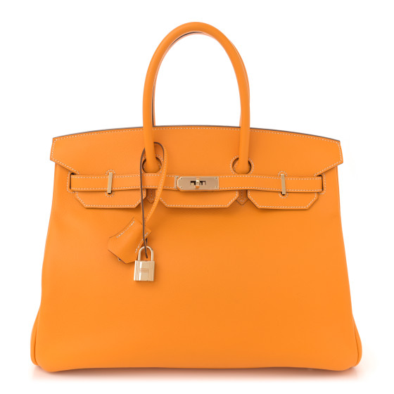 Hermes Epsom Candy Birkin 35 Jaune D'Or Feu