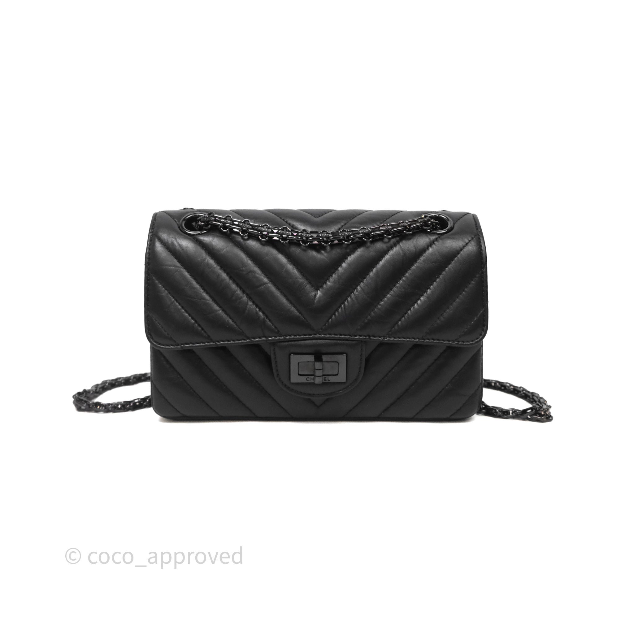 Chanel Mini Reissue So Black Chevron Calfskin