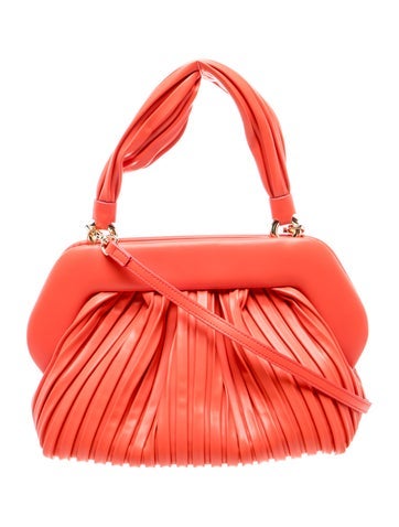 Themoire Leather Top Handle Bag