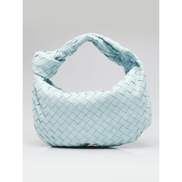Bottega Veneta Bottega Veneta Light Blue Intrecciato Woven Nappa Leather Teen Jodie Bag
