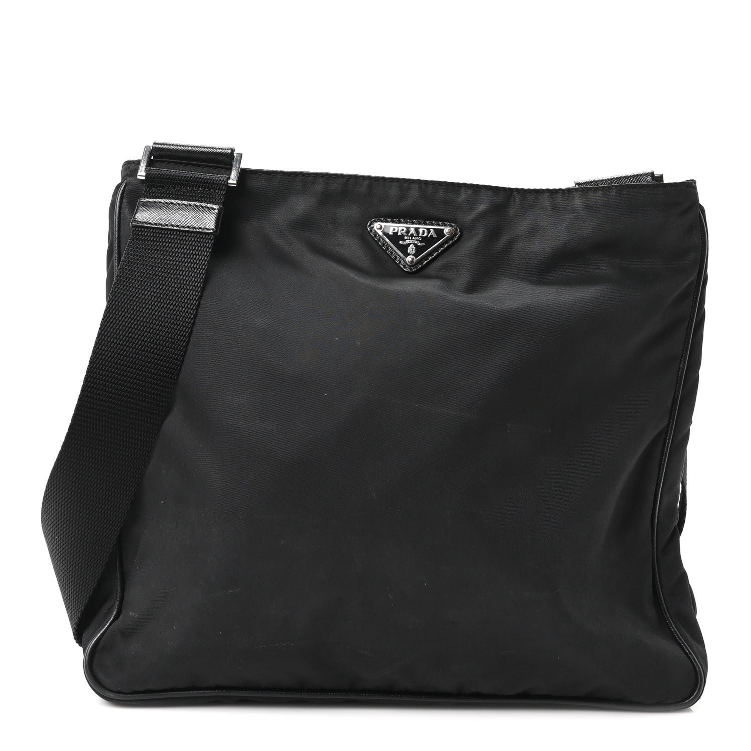 Prada Tessuto Nylon Saffiano Small Crossbody Bag Black