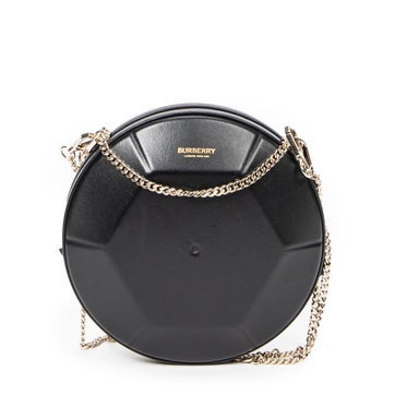 Leather Round Chain Clutch