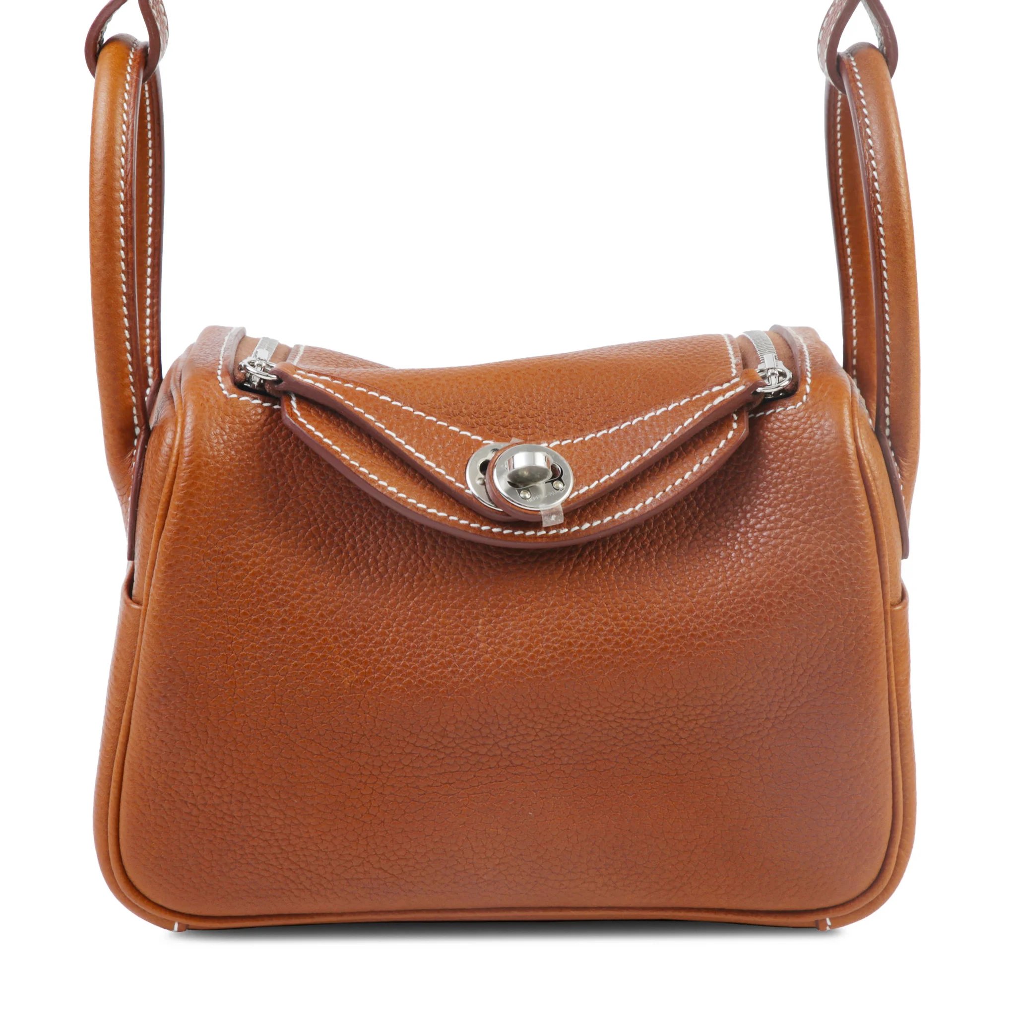 Unused ( Rank NS ) HERMÈS Mini Lindy II Fauve (34) Barenia Faubourg Palladium hardware K (2025)
