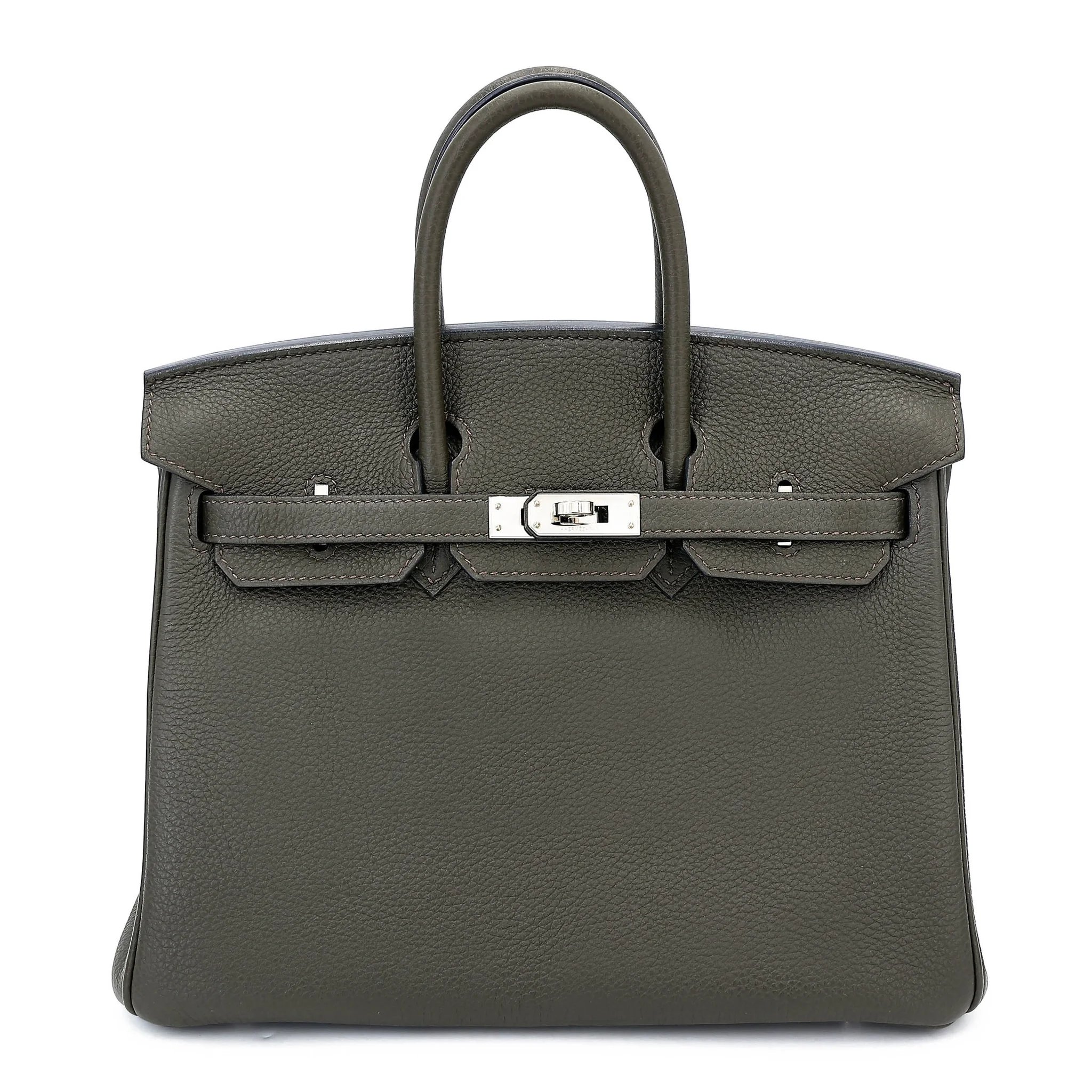 Very Good ( Rank A) HERMÈS Birkin 25 Vert de Gris (C6) Togo Palladium hardware U (2022)