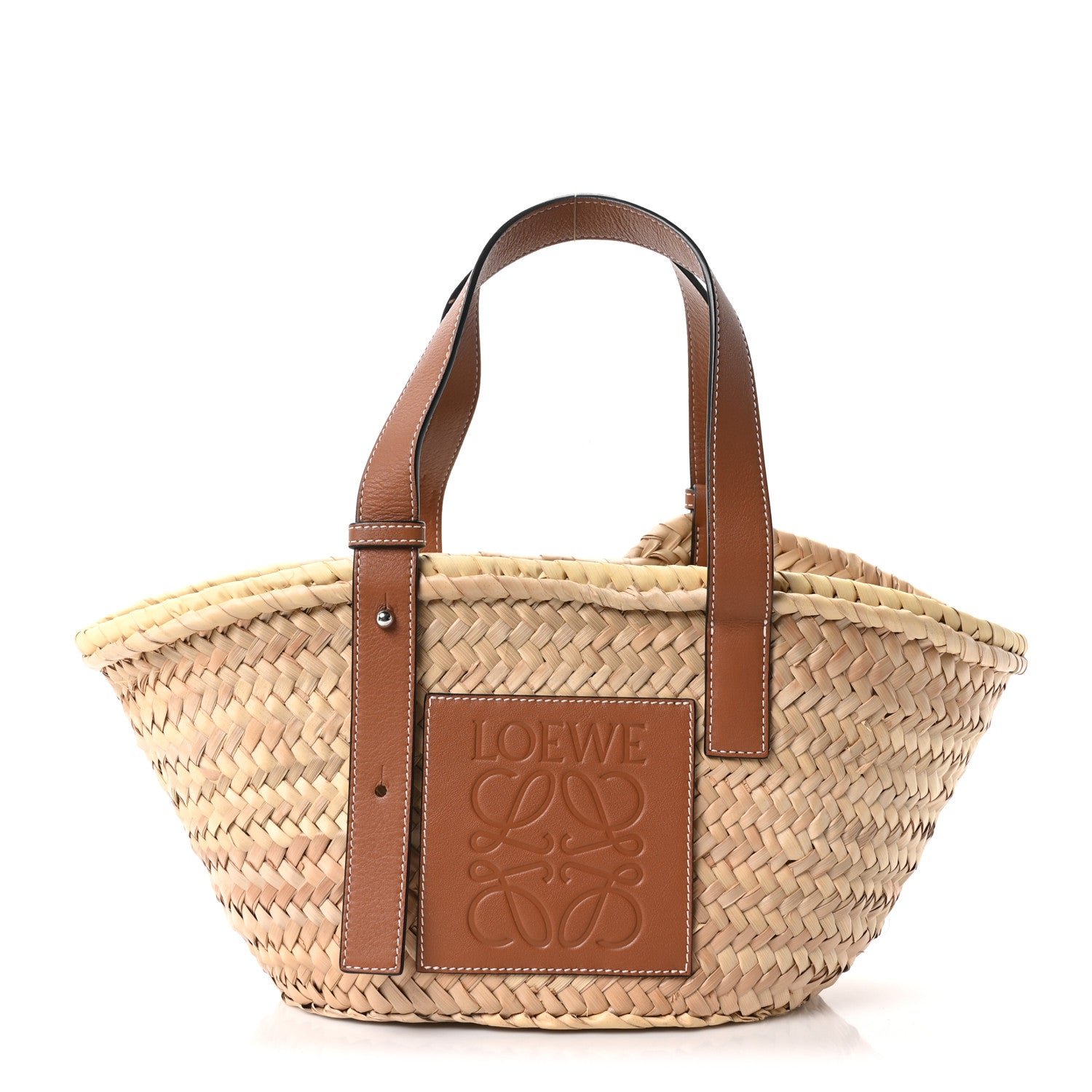 Loewe Raffia Small Basket Tote Bag Natural Tan