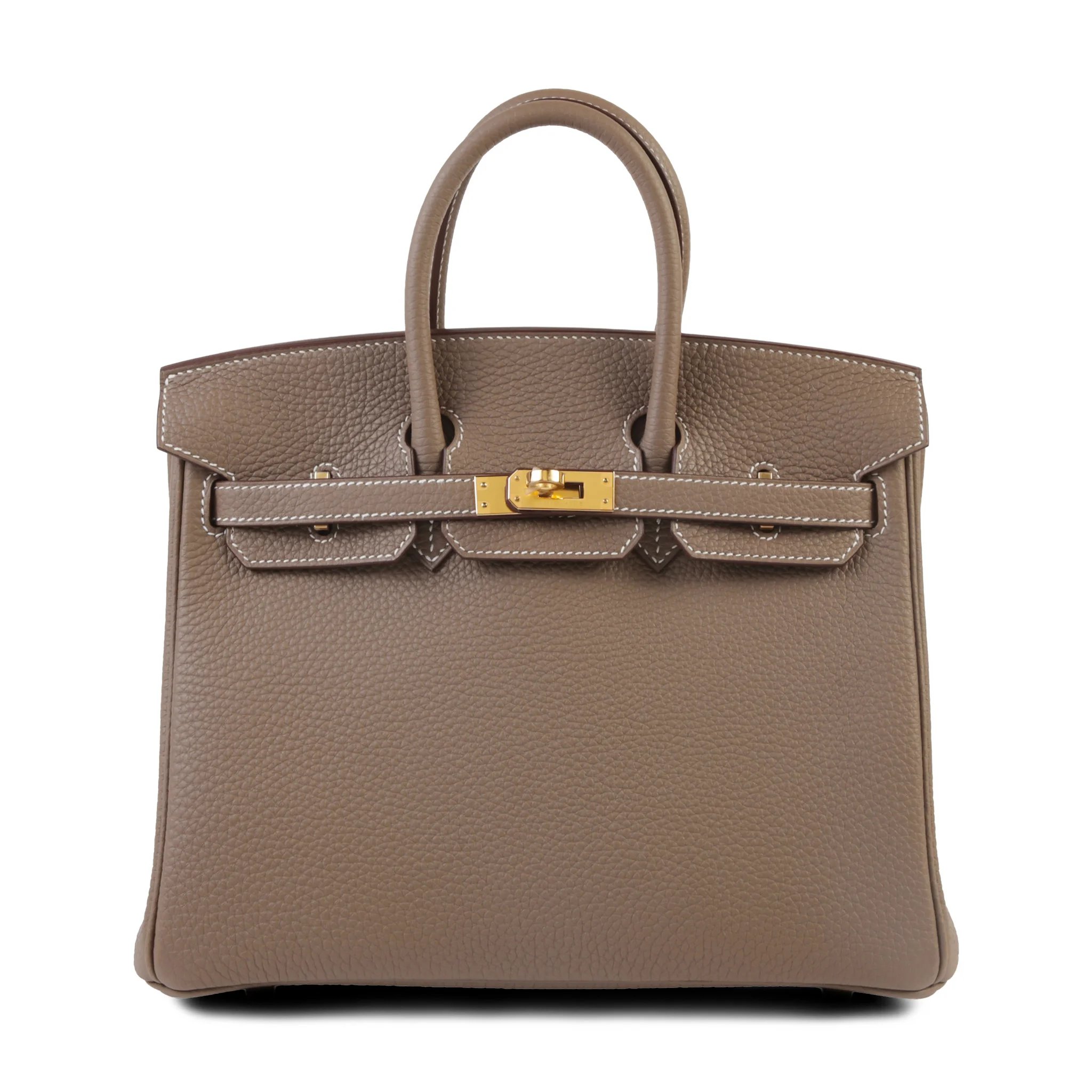 Hermes Brand New ( Rank N ) HERMÈS Birkin 25 Etoupe (18) Togo Gold hardware G (2026)