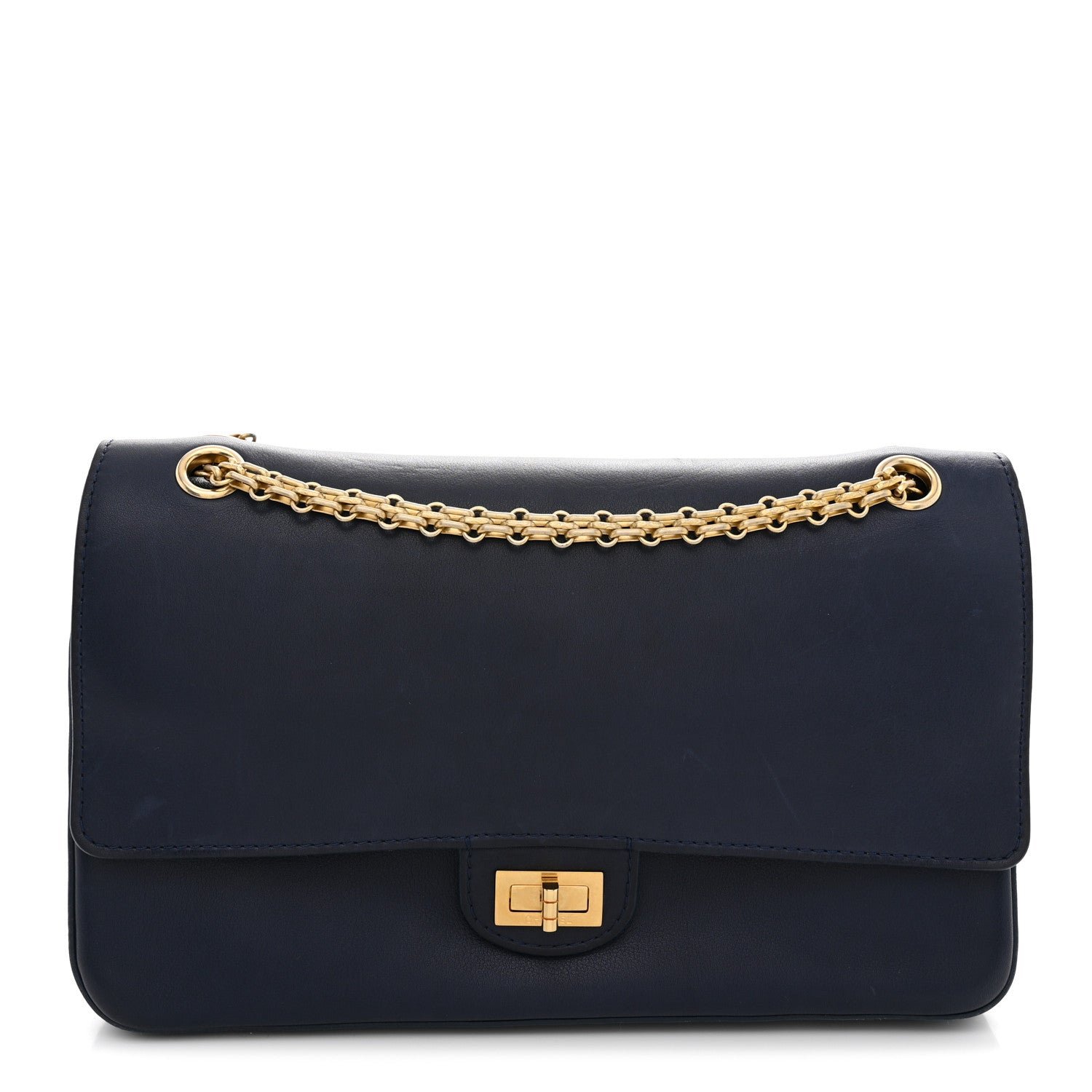 Chanel Calfskin Nude 2.55 Medals Reissue 225 Flap Navy