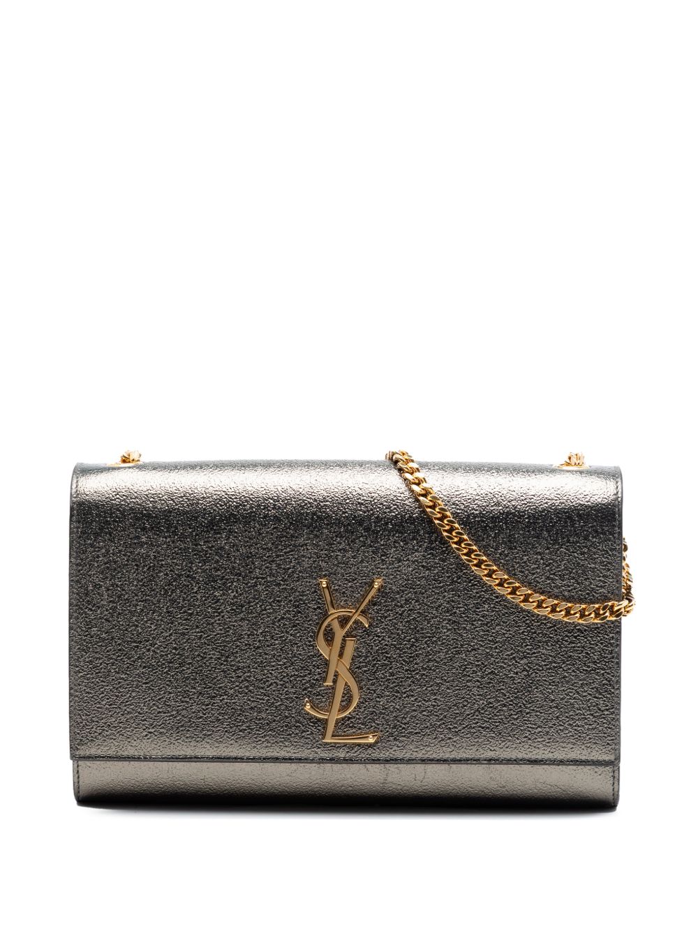 2015 Metallic Grained Leather Classic Monogram Kate Wallet on Chain crossbody bag