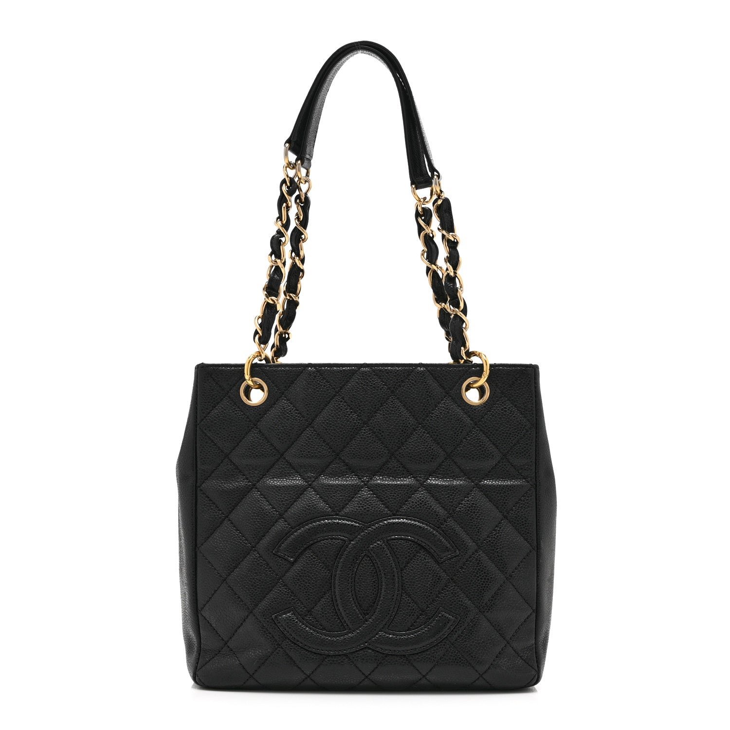 Chanel Caviar Quilted Petit Shopping Tote PST Black