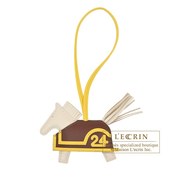 Hermes Rodeo charm Robeo 24 PM Craie/Jaune de naples/Terre Agneau/Swift leather