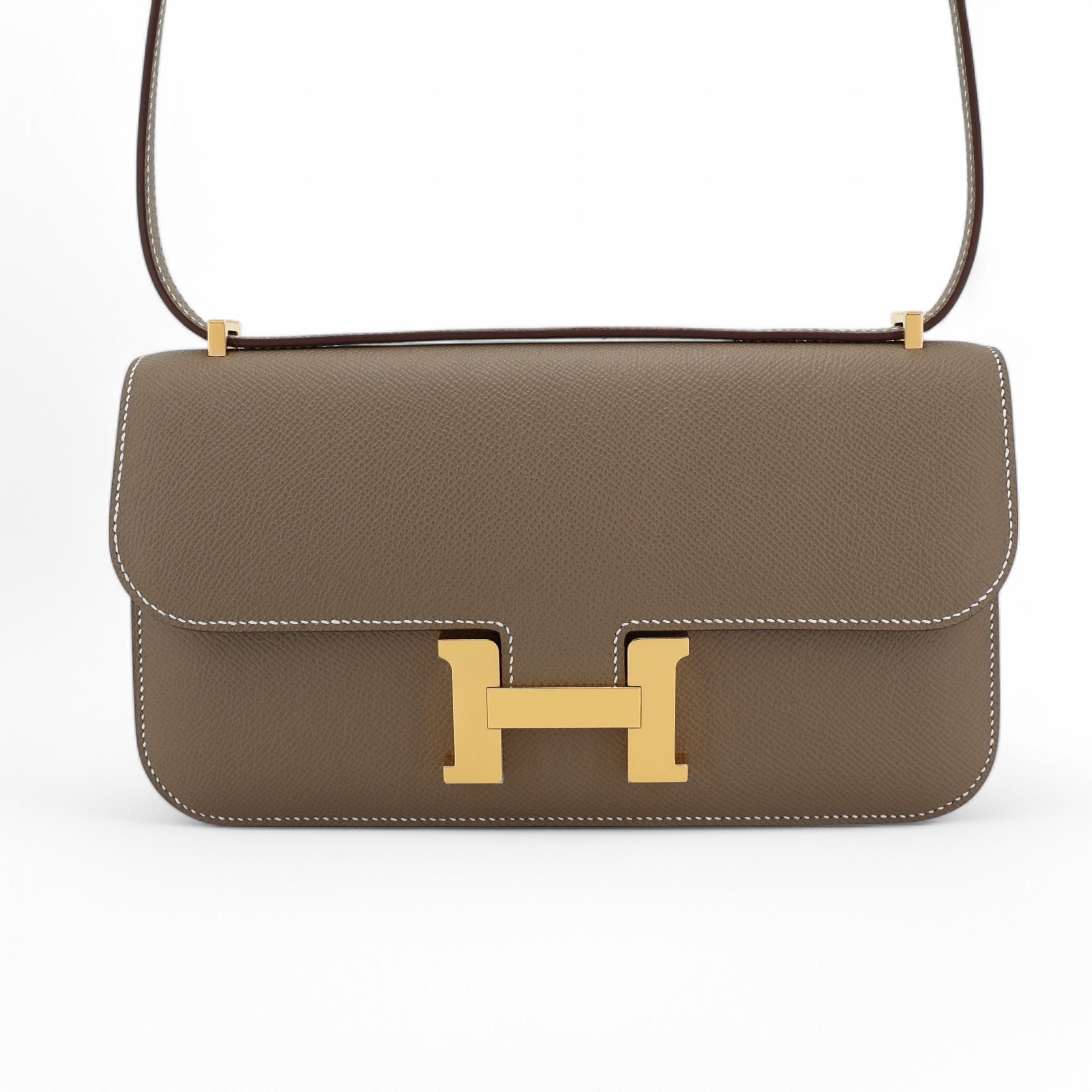 Brand New ( Rank N ) HERMÈS Constance Elan 2024 Etoupe (18) Epsom Gold hardware W (2024)