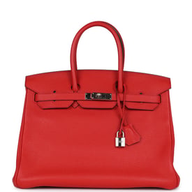 Hermes Pre-owned Hermes Birkin 35 Geranium Togo Palladium Hardware