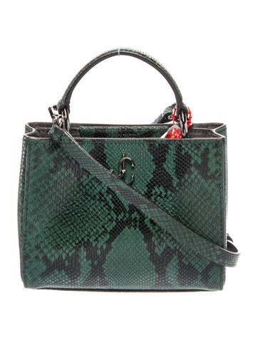 Leather Varenne Python-Embossed Top Handle Bag w/ Tags