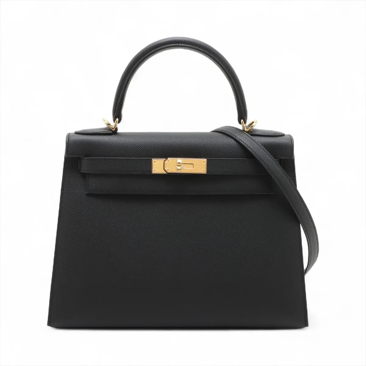 Hermès Kelly 28 Serie Veau Epsom Black Gold Metal Fittings