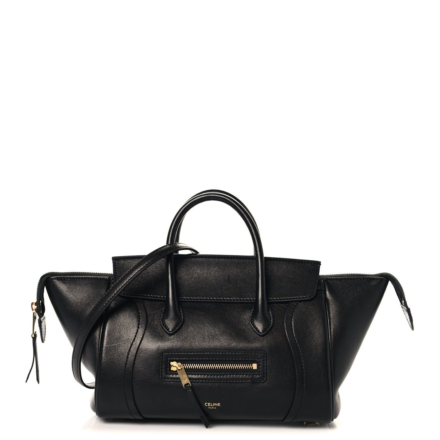 Celine Supple Shiny Lambskin Little New Luggage Black
