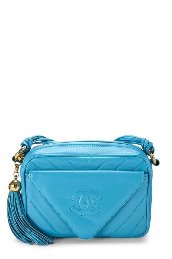 Blue Lambskin Pocket Camera Bag Mini