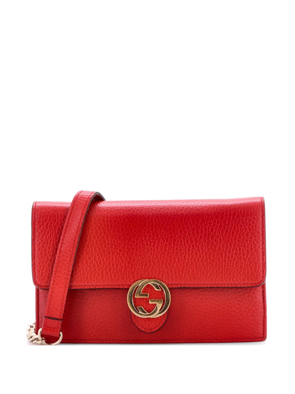 Interlocking Wallet on Chain Leather crossbody bag