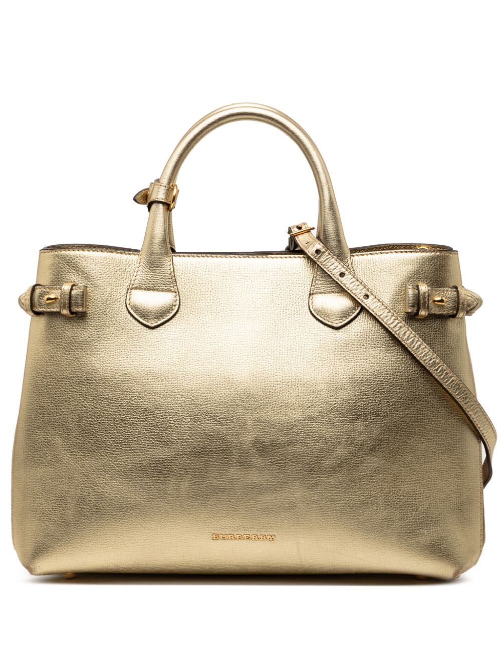 2000-2017 Medium Metallic Leather and House Check Banner satchel