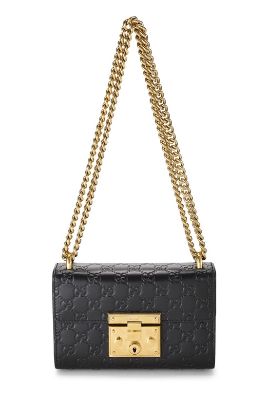 Black Guccissima Padlock Shoulder Bag Small