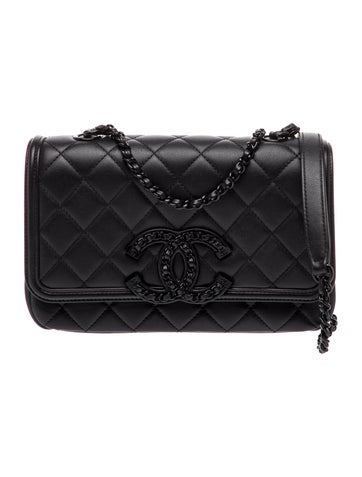Medium So Black Filigree Flap Bag