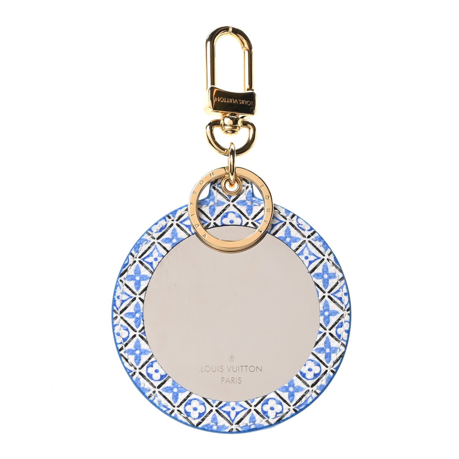 Louis Vuitton Monogram Illustre Resort Pocket Mirror Bag Charm Key Holder Blue