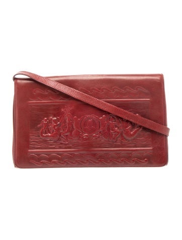 Embossed Leather Crossbody Bag Vintage