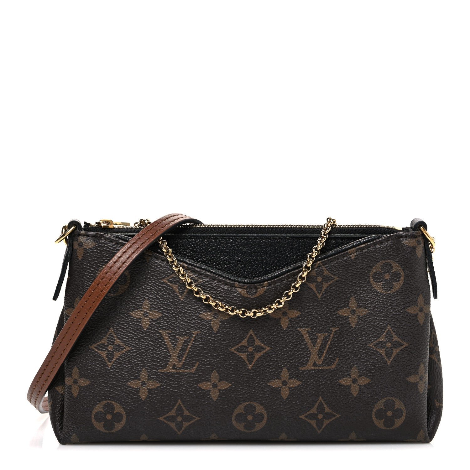 Louis Vuitton Monogram Pallas Clutch Black