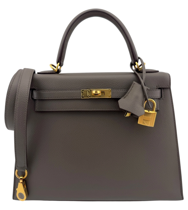 Hermes Etain Epsom Sellier Kelly 25 Gold Hardware, 2019