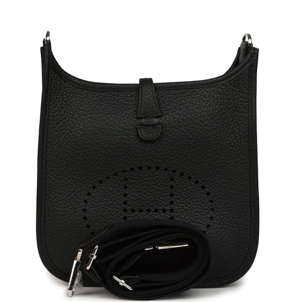 Hermes Hermes Evelyne 23 Black Clemence Palladium Hardware