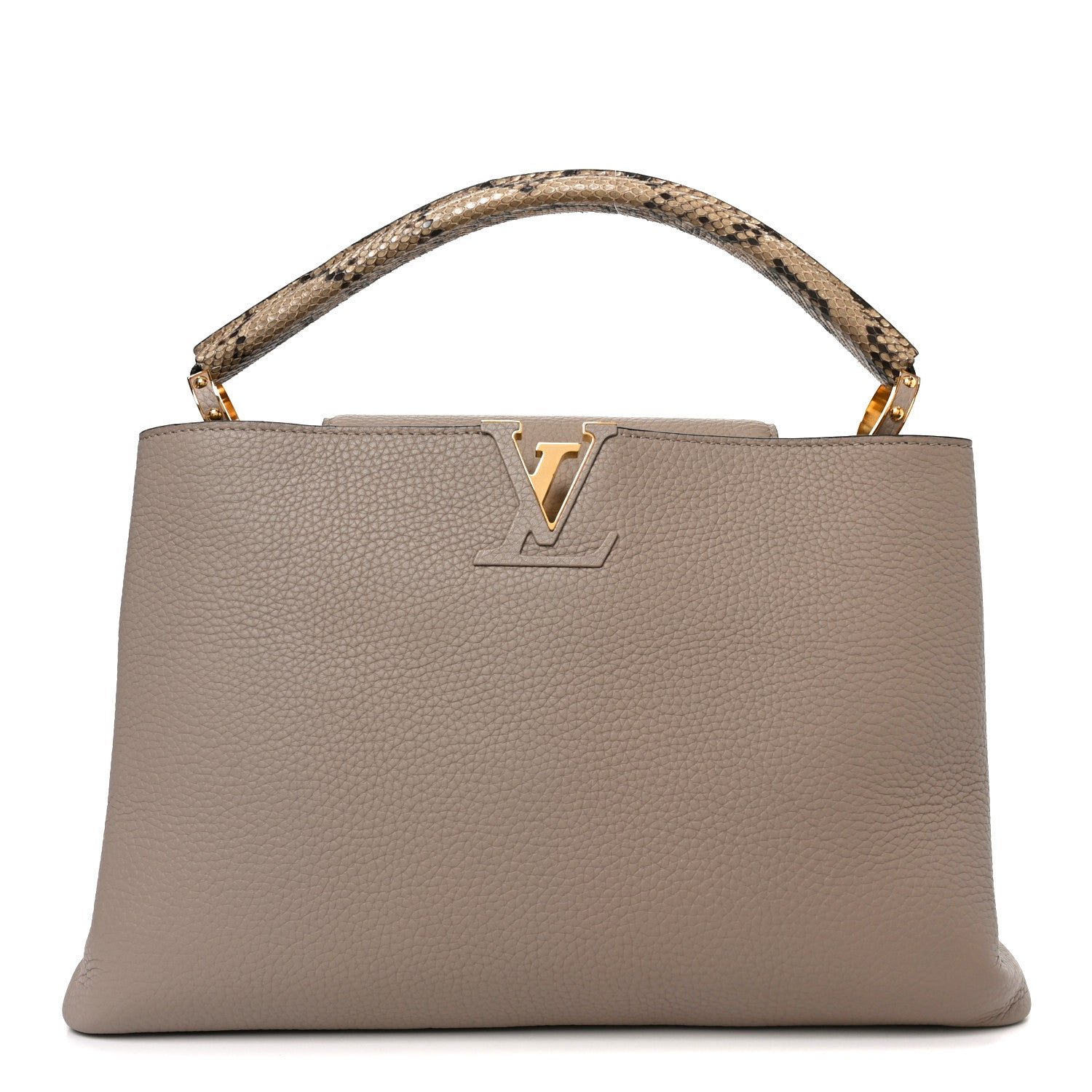 Louis Vuitton Taurillon Snakeskin Capucines Galet