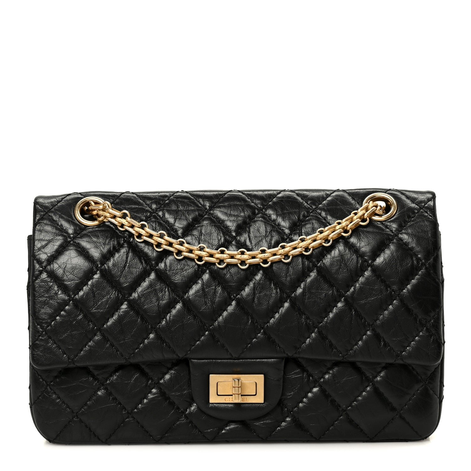 Chanel Aged Calfskin Quilted 2.55 Reissue 225 Flap Black