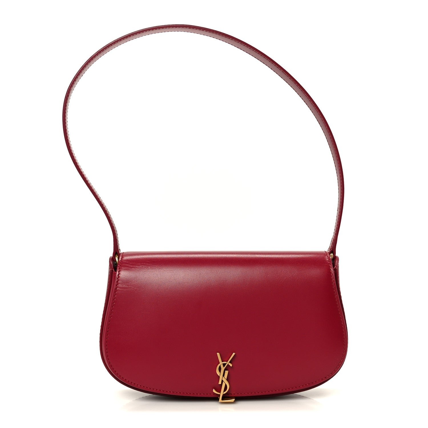 Saint Laurent Box Calfskin Mini Voltaire Shoulder Bag Burgundy