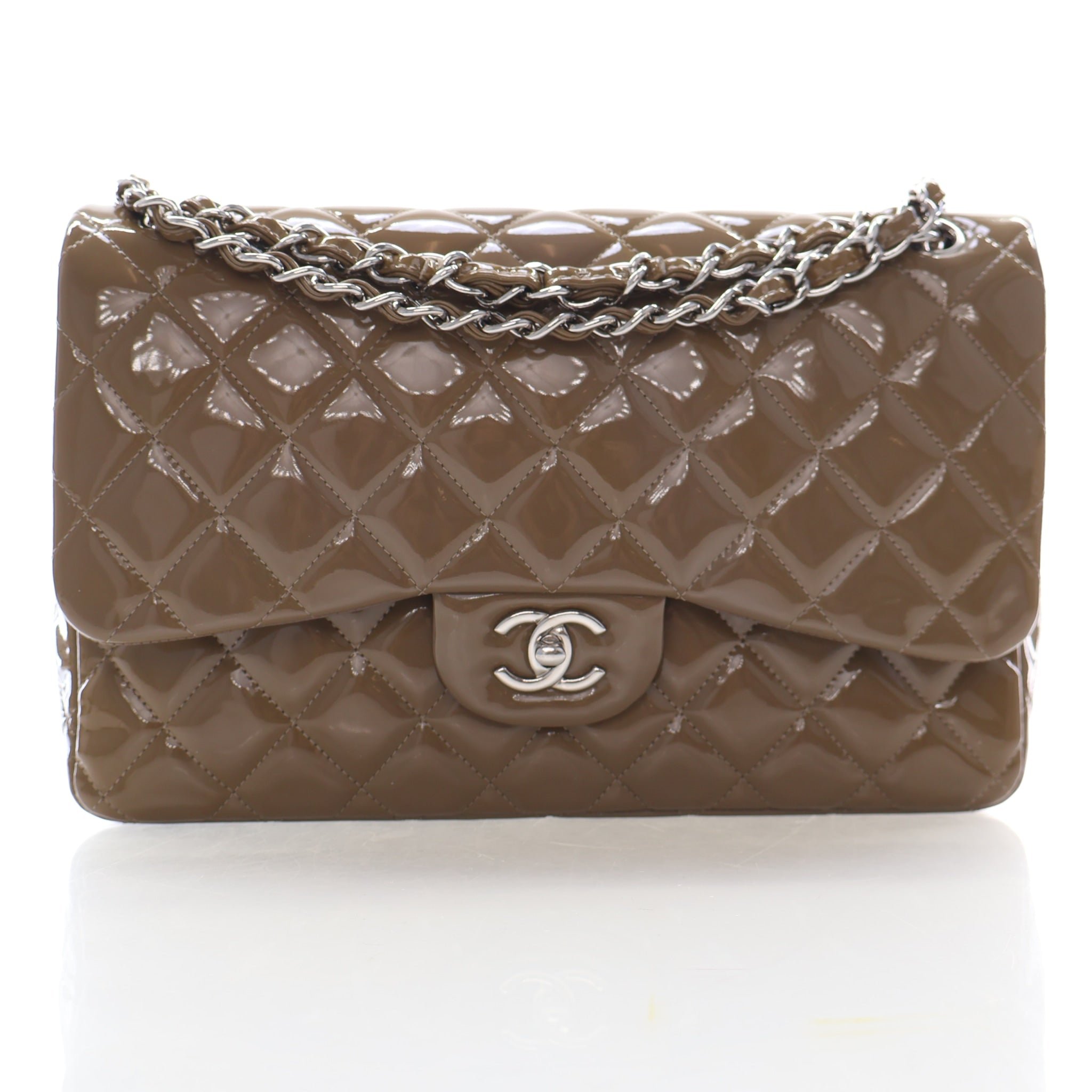 Chanel Jumbo Patent Classic Double Flap Bag