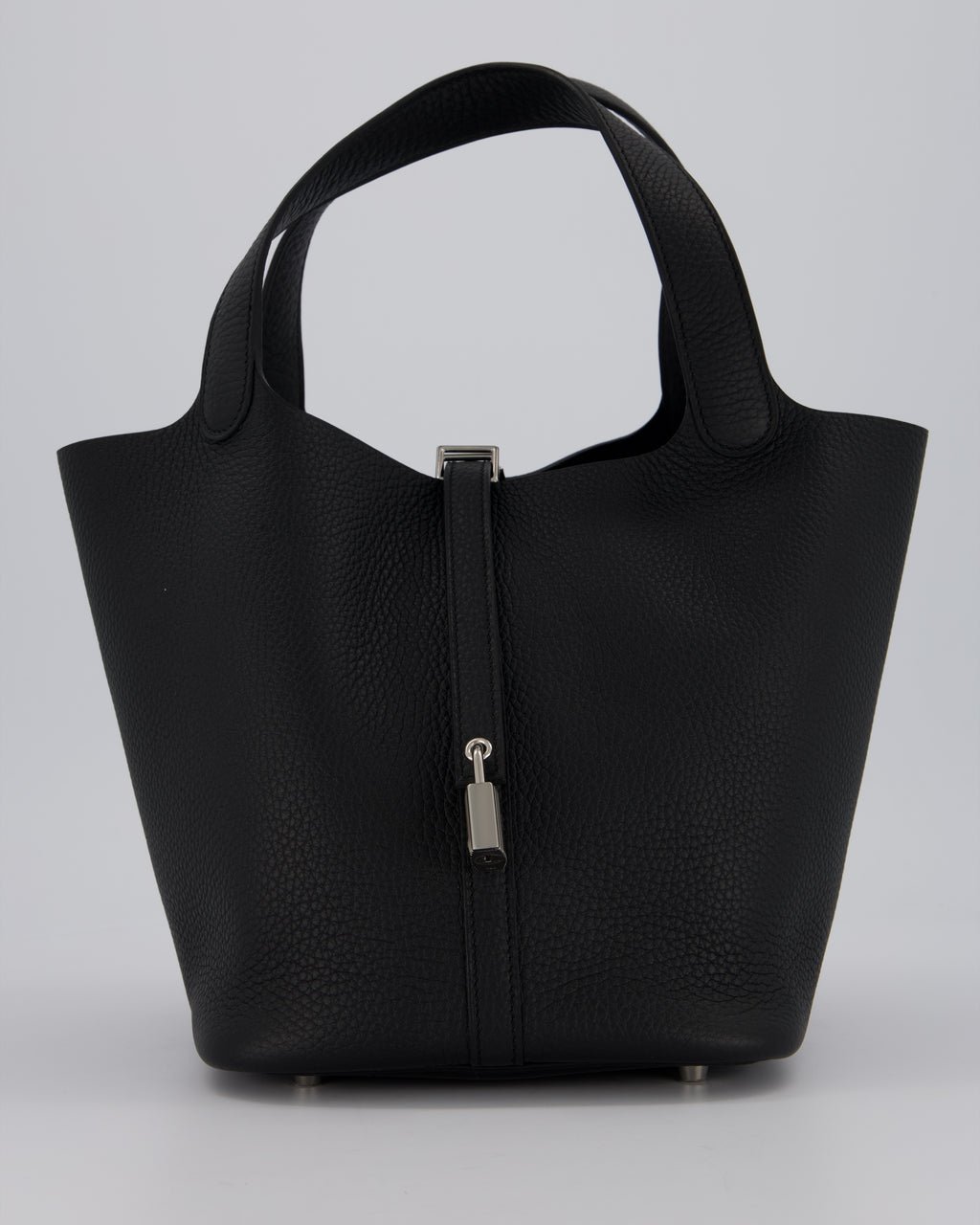 Hermès Picotin Lock 22 Bag in Noir Clemence Leather with Palladium Hardware