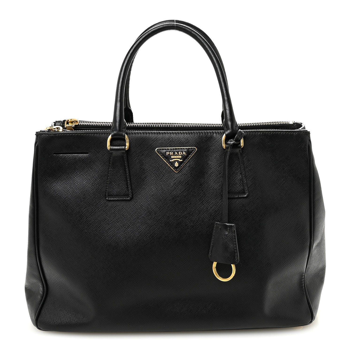Prada Saffiano Large Galleria Double Zip Tote Black