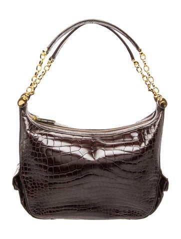 Embossed Leather Top Handle Bag