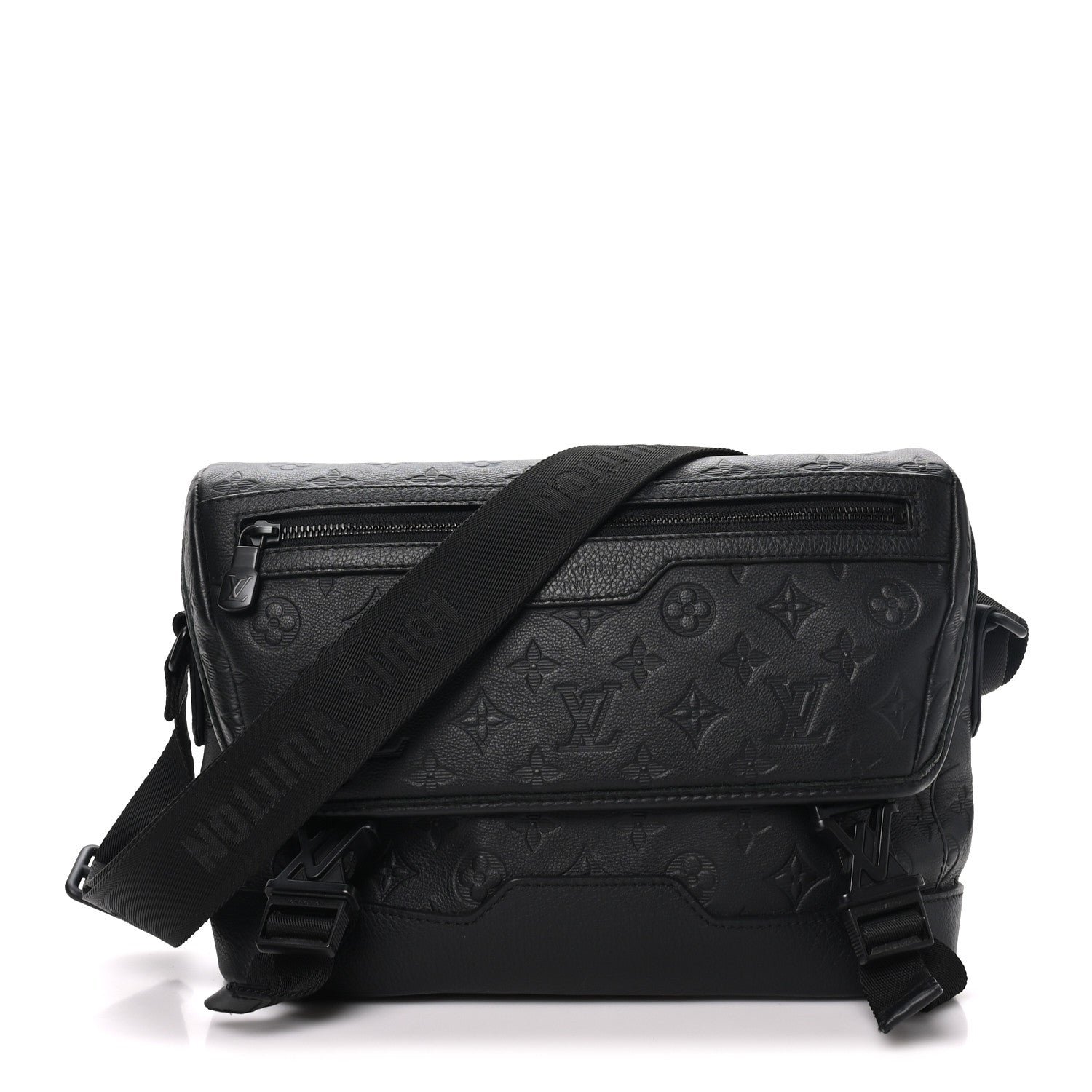 Louis Vuitton Calfskin Monogram Shadow Messenger Voyager PM  Black