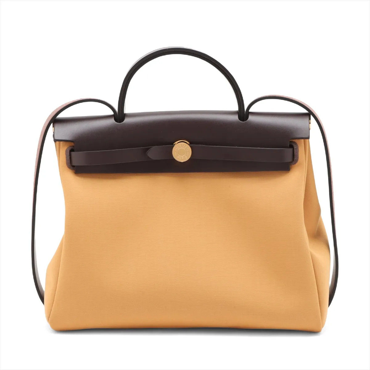 Hermès Herbag Zip PM Toile Officier × Vache Hunter Yellow x evene Gold Metal Fit