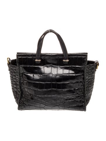 Embossed Leather Top Handle Bag