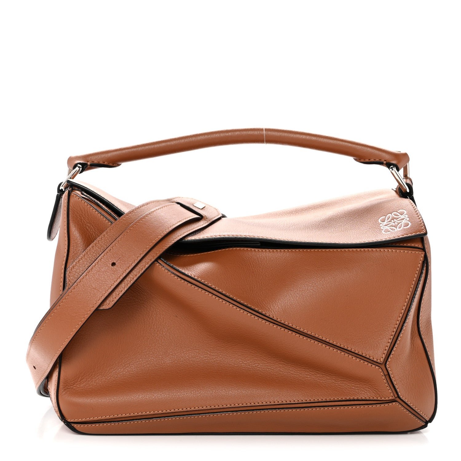 Loewe Calfskin Medium Puzzle Bag Tan
