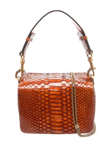 Snakeskin Top Handle Bag