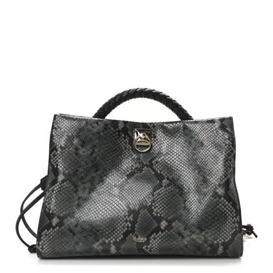 Mulberry Snakeskin Suede Iris Tote Green