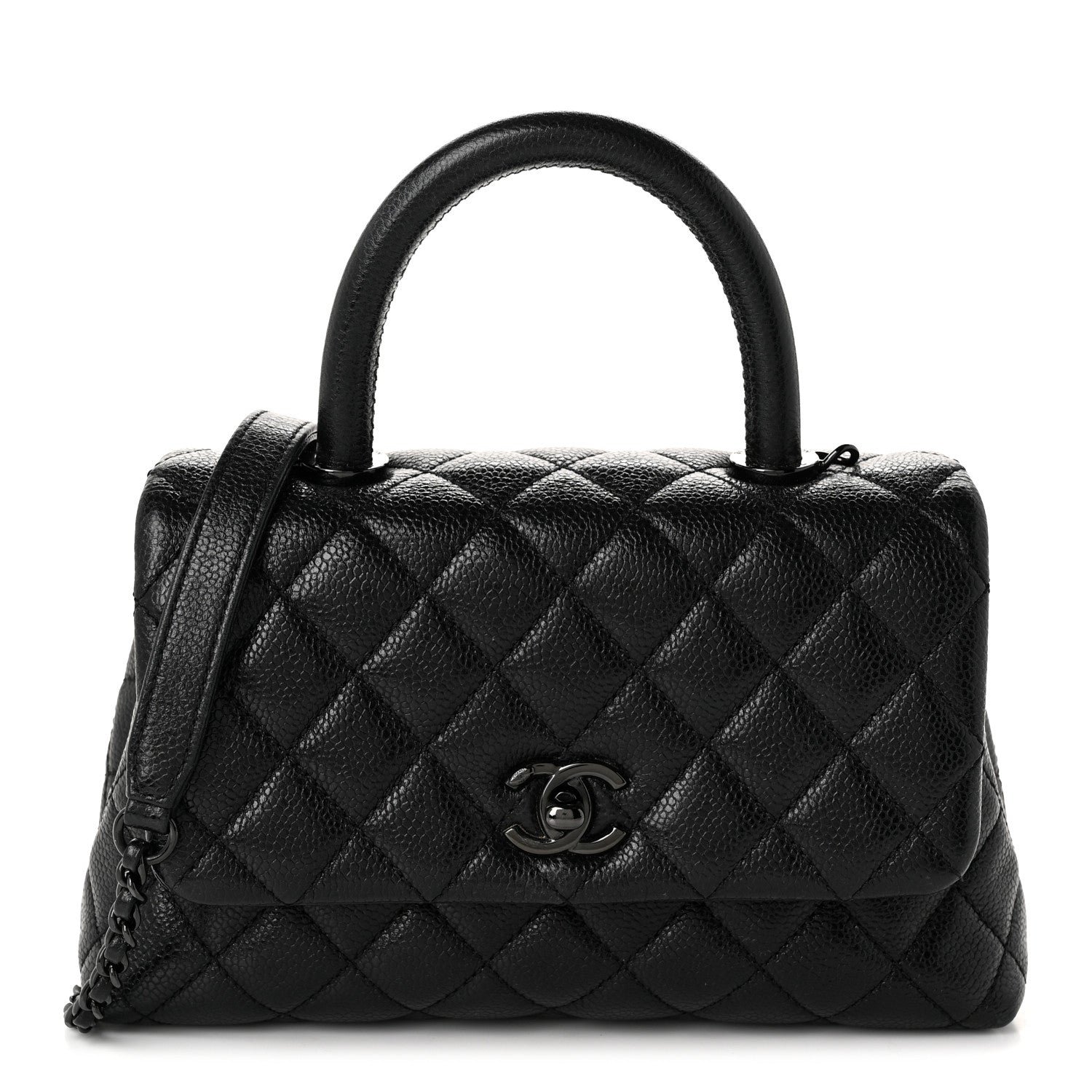 Chanel Caviar Quilted Mini Coco Handle Flap So Black