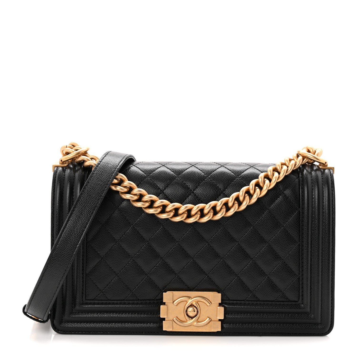Chanel Caviar Quilted Medium Boy Flap Black