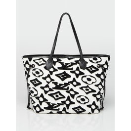 Louis Vuitton Louis Vuitton X Urs Fischer White/Black Tufted Monogram Neverfull MM Bag