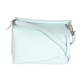 Loewe Light Blue Grained Calfskin Small Puzzle Edge Bag