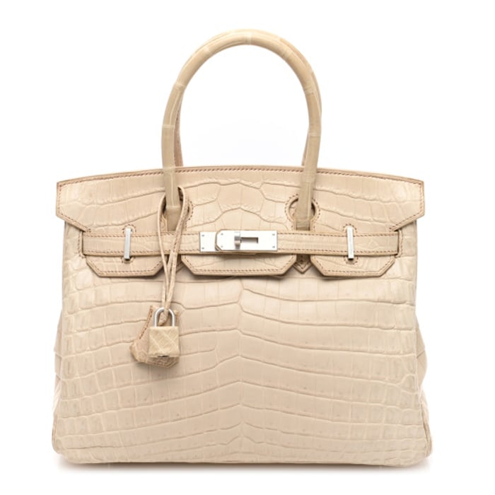 Hermes Matte Niloticus Crocodile Birkin 30 Parchemin